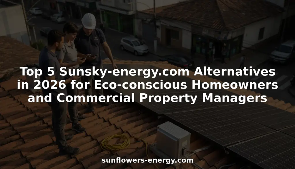 Homeowners and manager reviewing rooftop solar installation