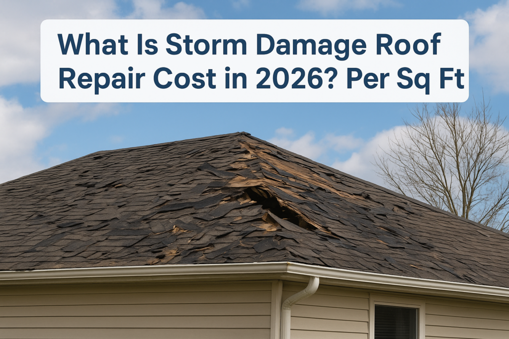 What Is Storm Damage Roof Repair Cost in 2026? Per Sq Ft