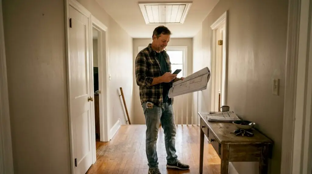 Homeowner preparing for solar inspection review