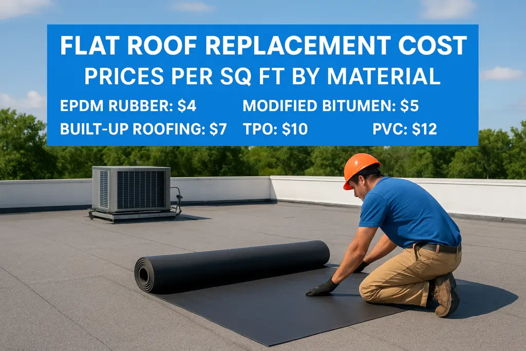 Flat Roof Replacement Cost: Prices Per Sq Ft By Material