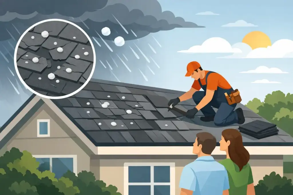 A Hail Damage Roof Repair Example for Homeowners